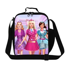 barbie children lunch bags for kids,cute cartoon barbie princess school lunch box for girls,mochila barbie food bag 