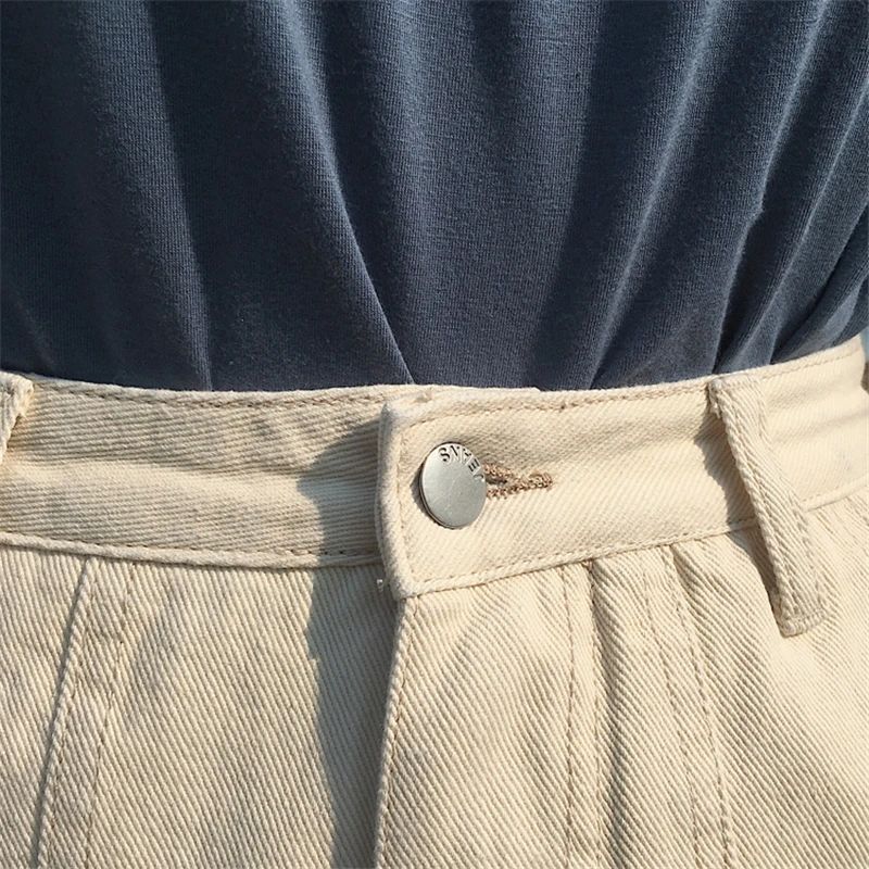 Повседневное летние ремни Джинсовые шорты Для женщин Высокая талия свободный крой женские джинсовые шорты универсальные спортивные шорты