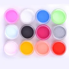 12 Цветов акрил порошок пыли УФ гель Дизайн 3D Советы украшения Маникюр Красочные Инструменты для маникюра порошок