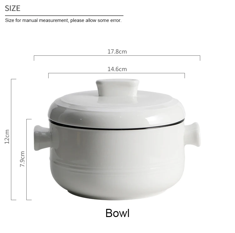 Японский простой столовые приборы керамическая чашка с крышкой Большой 6-дюймовый суп Лапша чаши посуда