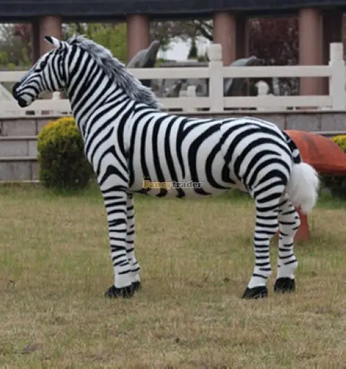 

Fancytrader Rare Item! High Quality Zebra Toy 43'' 110cm Giant Plush Stuffed Simulated Zebra just as real Free Shipping FT90276