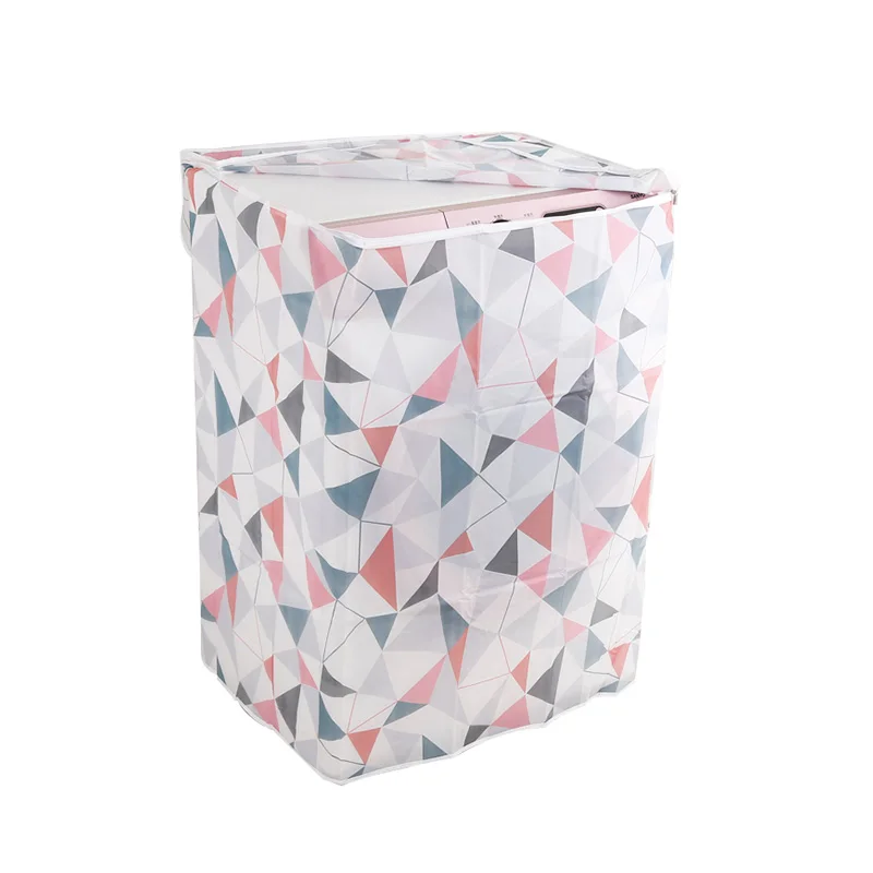 

Print Washing Machine Cover Waterproof Sunscreen PEVA Washer Machine Cover Zipper Automatic Roller Top Front Lid Protective Case