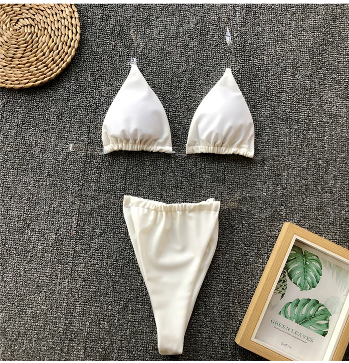 NewAsia Bikini 2019 Swimwear Women Beach Set  Sexy Beachwear Two Piece Set Thong Push Up Padded Bathing Set Summer Monokini