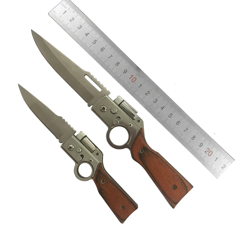 

CS COLD Steel Hunting Knife CS GO Tactical Claw Neck Camp Hike Outdoor Self Defense Folding GUN wooden Knife Outdoor with Lamp
