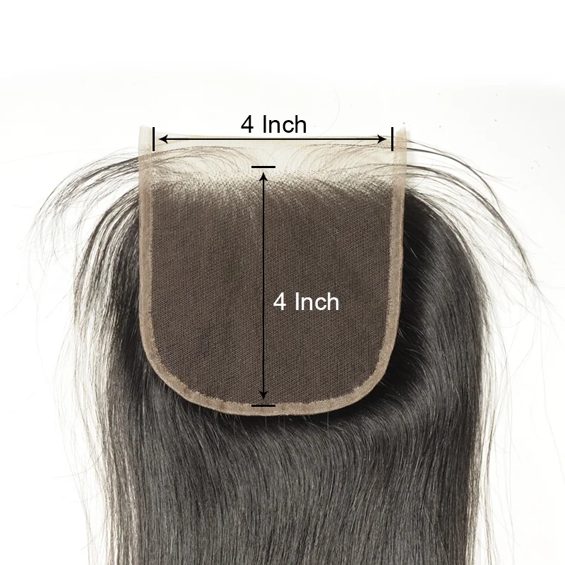 [FYNHA] Indian Virgin Straight Hair Weave 3 Bundles With Lace Closure Human Hair Extensions