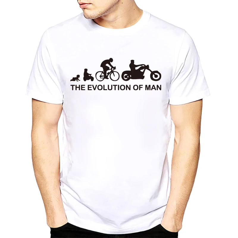 

The Evolution of Man and Evolution of Alien Bicycle motorcycle men Art pattern Raglan Short Sleeve Men T shirt Casual Tee Tops