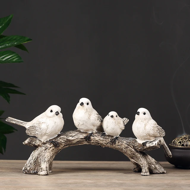 Creative Handmade resin bird Figurines Home Decor Crafts living Room