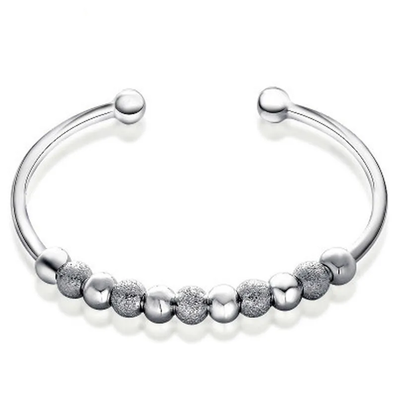 

999 silver Cute Baby Girl Bracelet Children Lovely Silver Ball Tennis Braslet Woman Adjustable jade Bangle Bileklik Erkek
