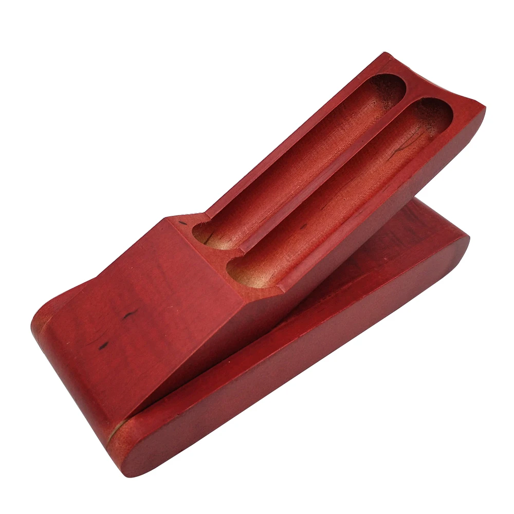 

School Pencil Case For 2 Pens Hand Made Wooden Pen box Red Nature Wood Material Holder Box Stationery 17*6*2.5 cm