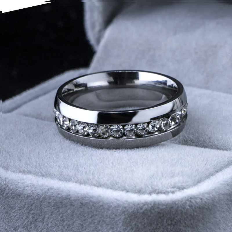 Полный Чешский горный хрусталь 30 шт. обручальное кольцо из нержавеющей стали обручальные кольца Модные украшения JZ-284