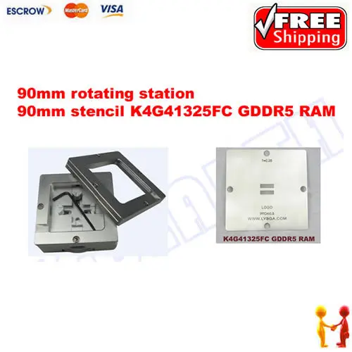 Freeshipping. BGA Reballing 90mm * 90mm PS4 Stencil K4G41325FC GDDR5 RAM 0.25mm + 90mm reballing station freeshipping 100% new intel 82801hbm ic chipset with bga stencil 90mm nh82801hbm