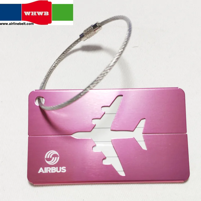 Авиакомпания Самолет flyingtravel аксессуары Аэробус Boeing бирки для багажа, чемодана, держатель для ID, адреса, ярлык на багаж, борт Портативный этикетка - Цвет: Розовый