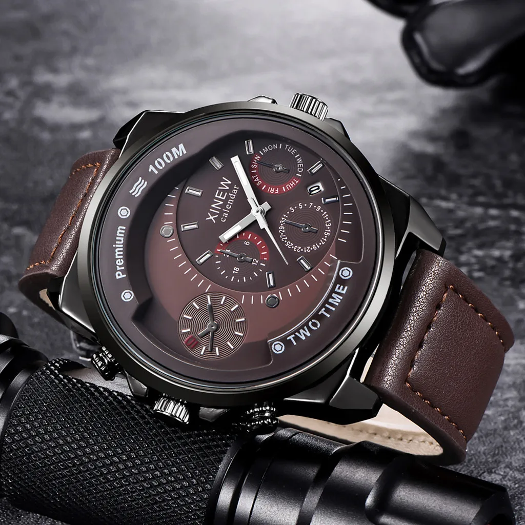 Часы Relojes Hombre мужские модные спортивные кварцевые водонепроницаемые|Кварцевые