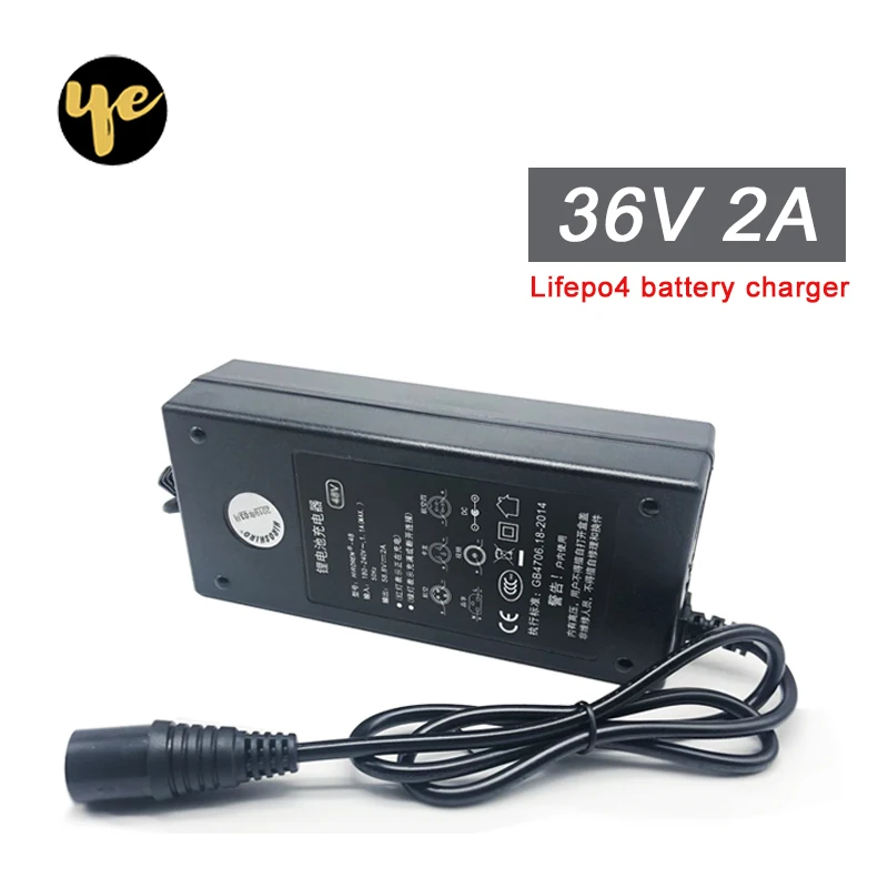 

36V 2A Lifepo4 Battery Charger For Electric Vehicle Tool Robot Electric Car 36V Battery