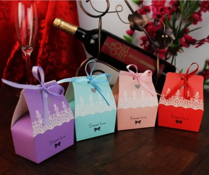 Коробка для конфет Sweet love wtih ribbon свадьбы Рождества дня рождения Нового года dragee