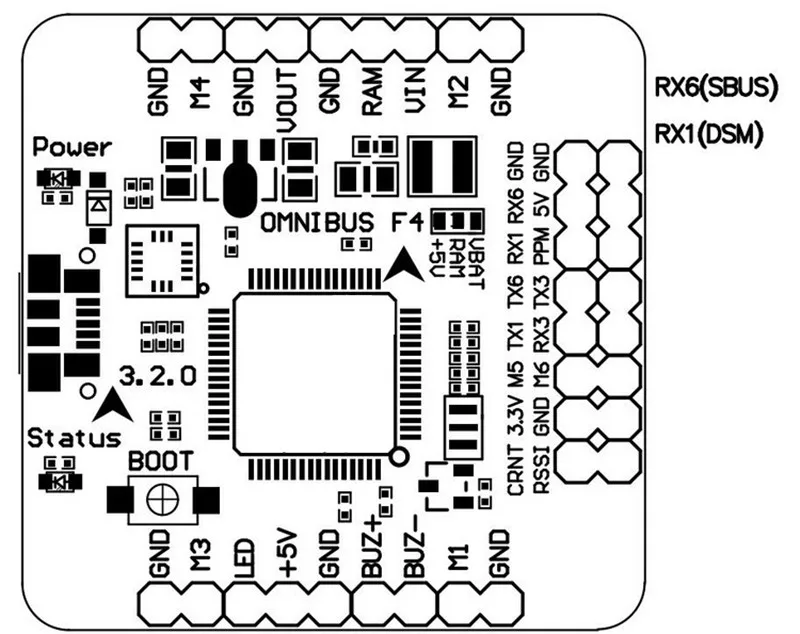 30 5*30 5 мм Betaflight F4 BetaFlight 3.2.0 OSD STM32F405RGT6 Контроллер полета для моделей мультикоптеров