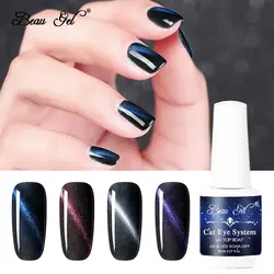 Beau гель 10 мл кошачий глаз Top Coat Магнитная Светодиодный лампы ногтей Гель-лак полу постоянный Cat глаза лак гель лак для ногтей Гибридный лак