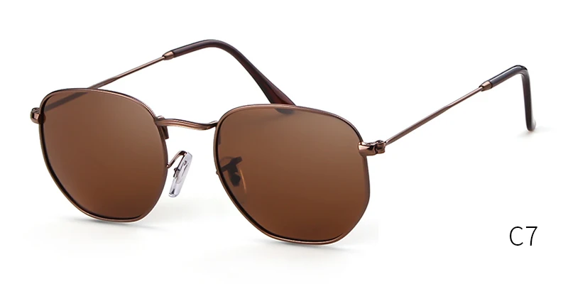 Good Win Винтажные Солнцезащитные очки для женщин и мужчин поляризационные известный бренд дизайнерские ретро шестигранные женские поляризованные солнцезащитные очки мужские sonnenbrille - Цвет линз: brown