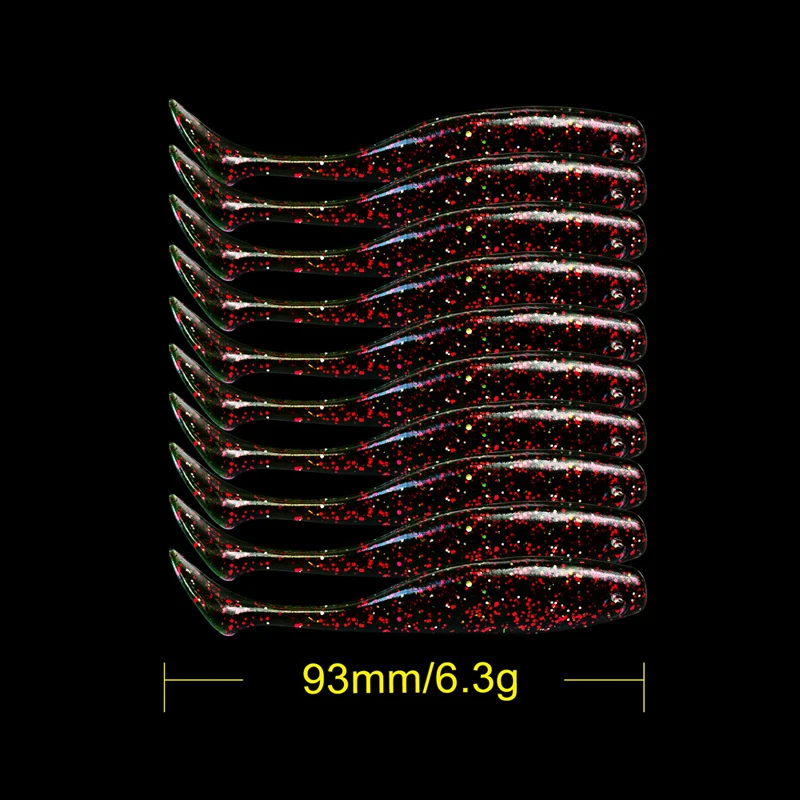 Vissen съедобная резина для рыбалки резина для рыбалки 10 шт./пакет силиконовые мягкие приманки 9,3 см/6,3 г резиновая искусственные приманки рыбалка T хвост бас приманки
