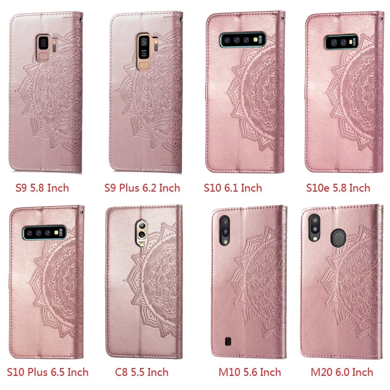 بو الجلود الوجه حقيبة لهاتف سامسونج غالاكسي S10 S9 S8 زائد S7 S6 حافة S10e M10 M20 ملاحظة 8 9 C8 G530 الهاتف المحمول محفظة غطاء حقيبة
