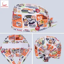 Медицинская шапочка для операционной доктора и шапка для медработника напечатаны мужской и женский общий анестезиолог акушерка хлопковая Рабочая кепка