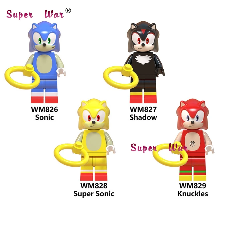 

Single Building Blocks Super Sonic Anime Sonic Shadow Knuckles Girl Snow World Series Action toy for children