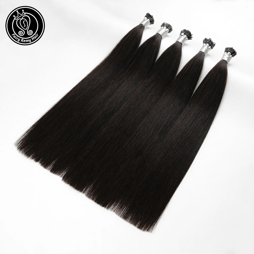 Real Virgin Natural Fusion I Tip Remy Hair Extenisons On Capsule Can Be Dyed All Color 0.8g/s 16" 18" 20" 22" 40g/pack