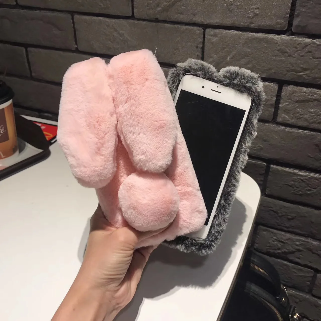 for Samsung galaxy A7 2018 A750 A3 A5 A7 2017 2016 A6 A8 A9 2018 S8 S9 Plus Note 9 8 S7 S6 edge Rabbit Fur Case Plush Bunny