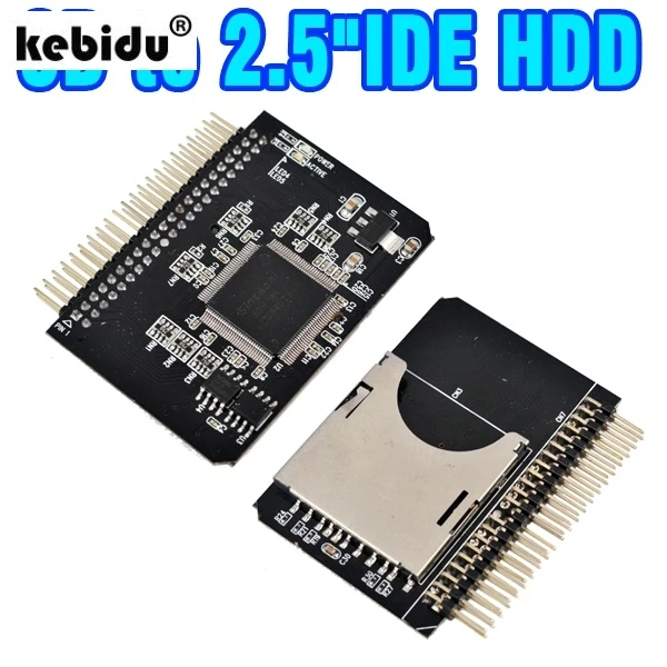 

kebidu New Secure Digital SD/SDHC/SDXC/MMC Memory Card to IDE 2.5" 2.5 Inch 44P 44 Pin Male Adapter SD 3.0 Converter