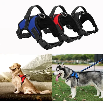 

Nylon Large Dog Pet Harness Collar Padded Heavy Duty Extra Big Large Medium Dog Harnesses Vest No Pull Soft Pet Walking Vest