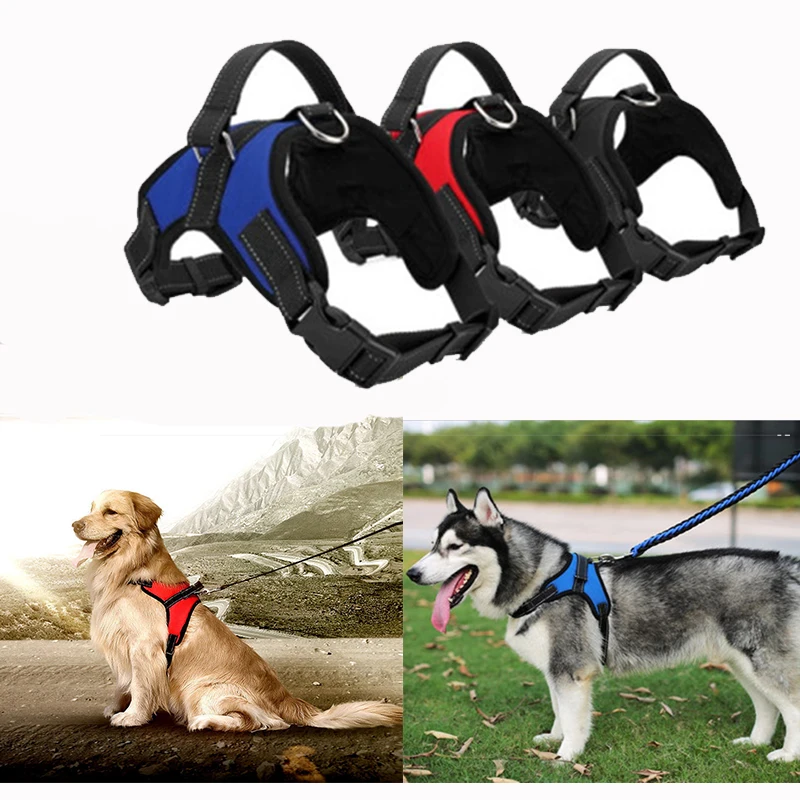 Nylon Large Dog Pet Harness Collar Padded Heavy Duty Extra Big Large
