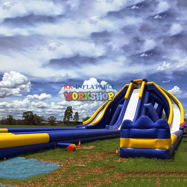 Beach island inflatable water park Giant inflatable hippo Cliffhanger water slide in Sapin 2