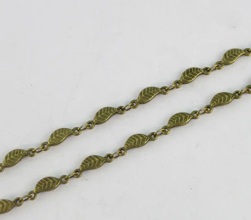 

FREE SHIPPING 1 Meter of Antiqued bronze Leaf link handmade chain #22908