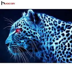 HUACAN 5D DIY алмазов картина вышивка бисером c изображением животных Leopard мозаичный Рисунок полный квадратный/круглый Дрель украшения дома