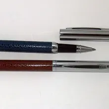 10 шт металлическая шариковая ручка, кожаная авторучка