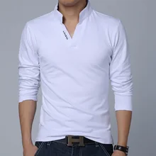 Hot Sale 2016 New Summer Mens Clothing Fashion Mens Polo Shirts V-Neck Slim Fit Long SleeveTrend Casual Tee Shirt 5XL