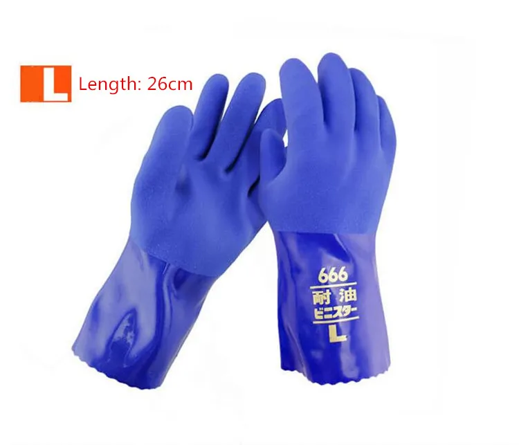 ПВХ маслостойкие противоскользящие противохимические защитные перчатки промышленные товары для страховки труда