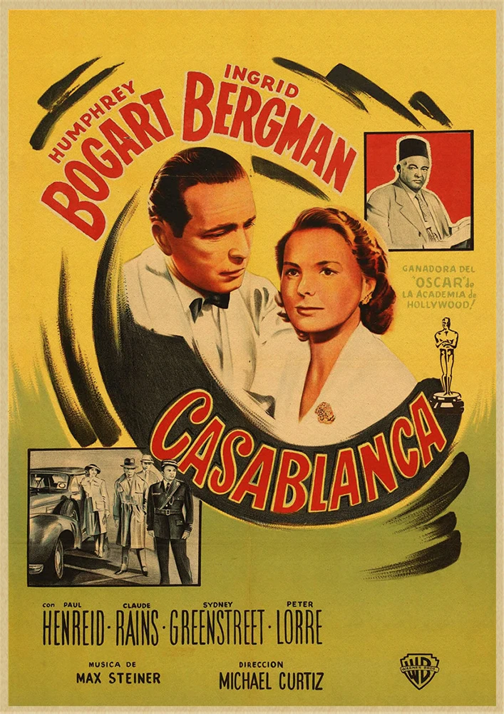 Голливуд фильм Casablanca крафт-бумага плакат старый классический Любовь бар театр кафе декоративная живопись