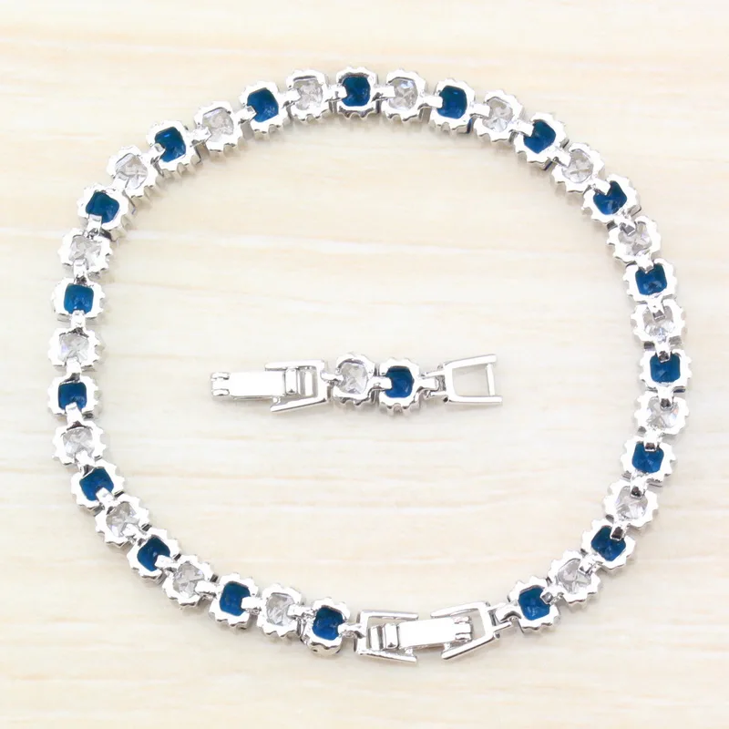Браслет цепочка с голубым цирконием SL34|jewelry w|jewelry velvetjewelry goddess |