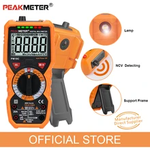 Цифровой мультиметр PEAKMETER PM18C True RMS AC/DC Измеритель сопротивления напряжения Емкость Частота Температура NCV тестер