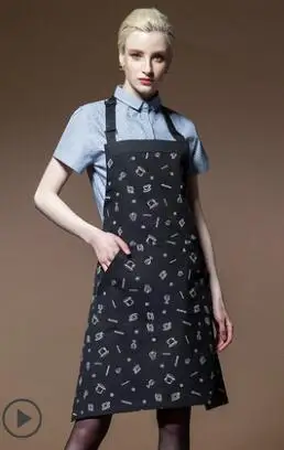 Поварский фартук Корейская версия для мужчин и женщин кухня Кулинария талии дома полудлина фартук Короткие работа официанта фартук на