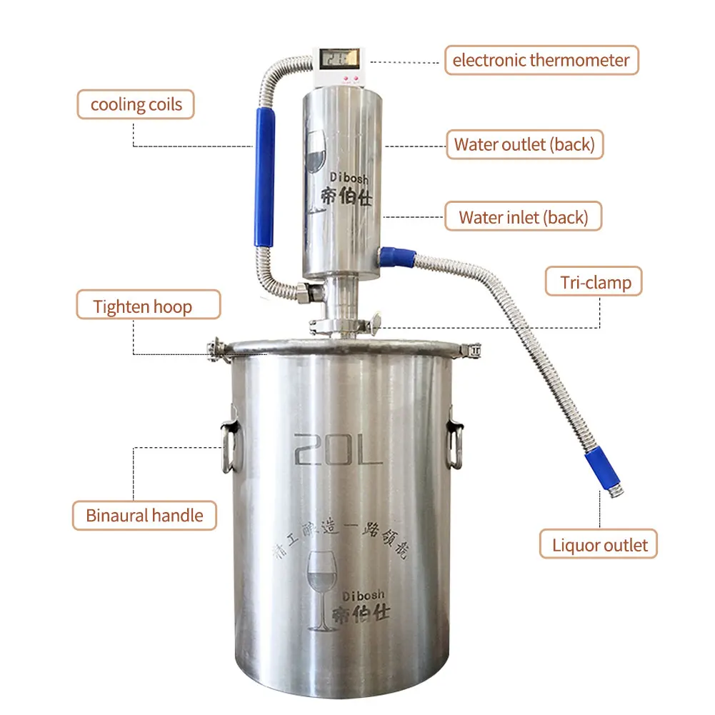 12л/20л/35Л/60/семейная малая Пивоваренная машина самогон доморощенный дистиллятор пивоваренный спиртовой аппарат дистиллятор