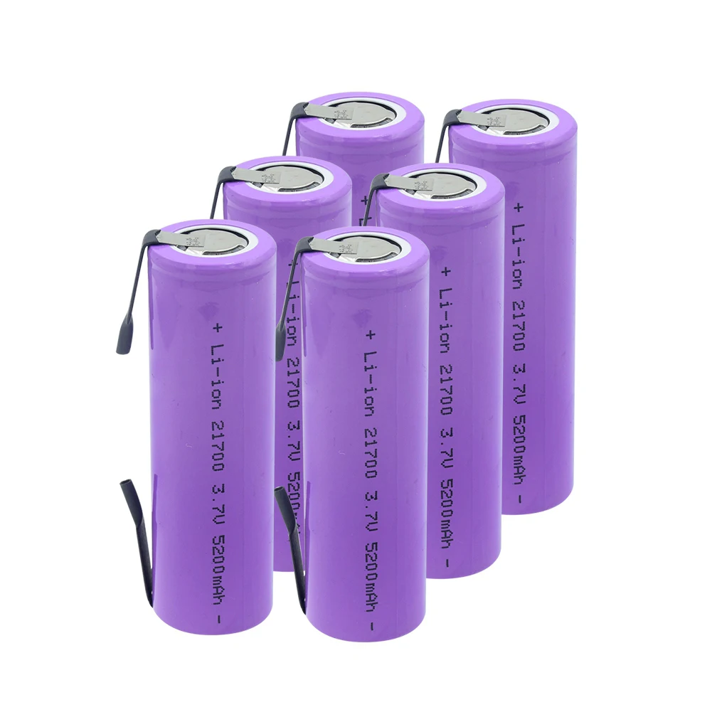 

21700 Lithium Battery 5200mah 3.7V 20A li-ion accumulator Rechargeable battery 21700 Bateria high drain 21700 With Nickel Tabs