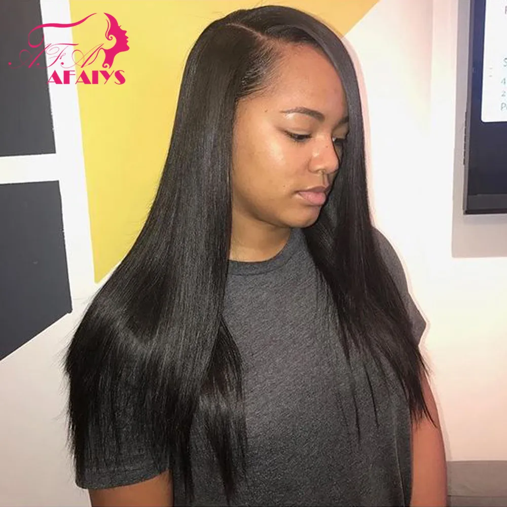 

AFAIYS 110% Density 13x6 Lace Front Human Hair Wigs Malaysian Straight Remy Hair pre-plucked with Baby Hair Human Hair Wigs