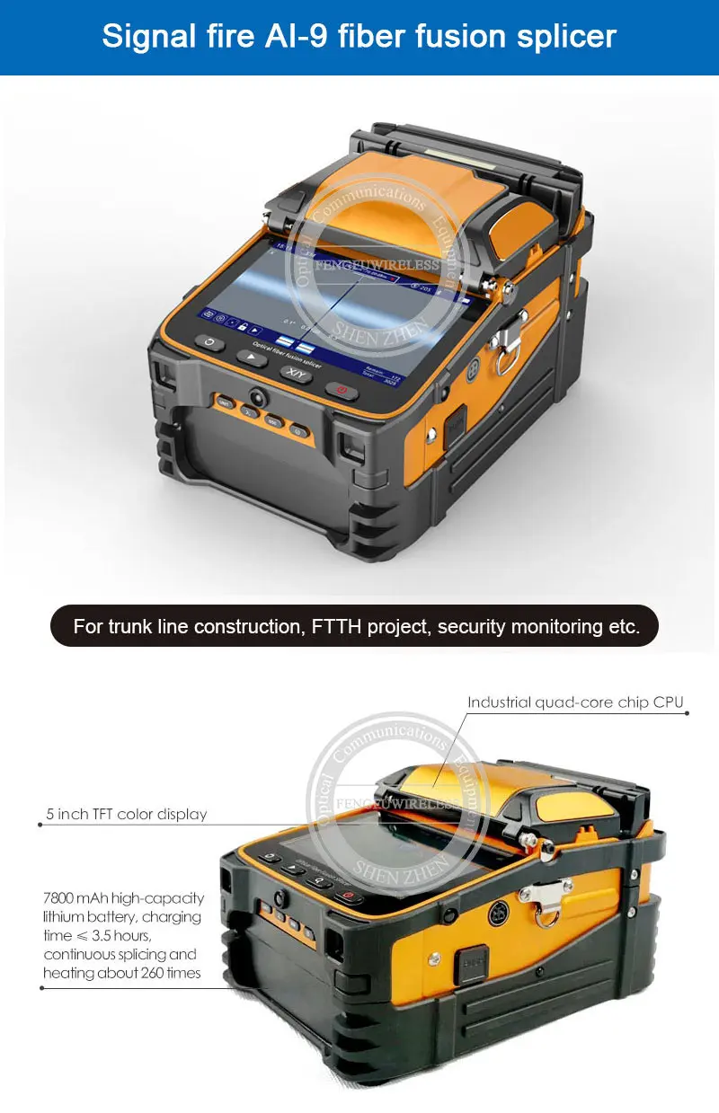 AI-9 Автоматическая SM& MM Многоязычная интеллектуальная FTTH машина для сращивания оптического волокна Сплайсер