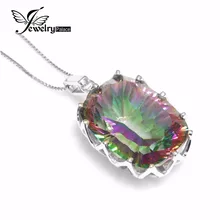 23ct Natural Místico Del Arco Iris Topaz Pendiente Del Encanto de Las Mujeres de La Joyería Genuina Sólida Plata de Ley 925 2016 Moda Joya de Lujo de la Marca