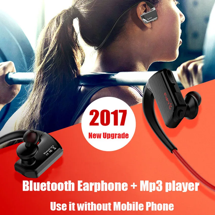 Askmeer IPX4 Водонепроницаемый Mp3 плеера 8 ГБ + Беспроводной Спортивные наушники Bluetooth