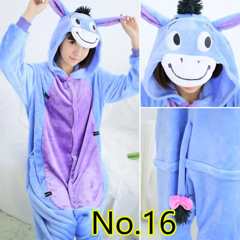Костюм для сна; пижамы большого размера дома Adulto одежда Пижама Kigurumi Для женщин набор Костюмы для костюмированной вечеринки Для мужчин - Цвет: Donkey