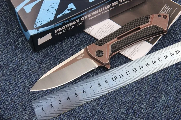 

Newest ZT folding knife tactical camping knives EDC tool D2 blade bearing system survival knife 0801CF high quality
