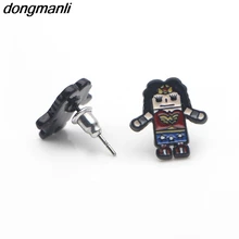 P1299 Dongmanli Wonder Woman, серьги для женщин, детские серьги-гвоздики, аксессуар Geeky, комический супергерой, косплей, ювелирные изделия